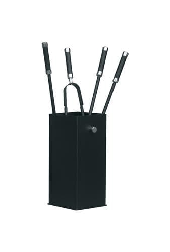 Set unelte pentru șemineu 4 piese negru/crom