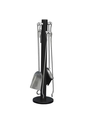 Set unelte pentru șemineu negru/aluminiu-aluminiu accente & unelte