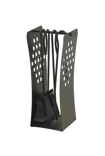 Set unelte pentru șemineu 4 piese negru