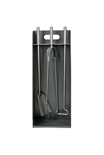Set unelte pentru șemineu antracit cu inox mânere