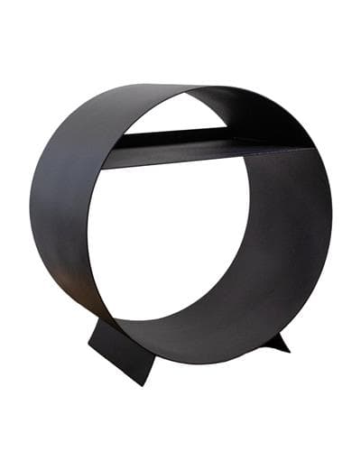 Kemp ladă pentru lemne OC N rotund de podea negru