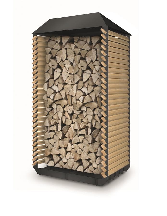 Kemp lemn Storage Outdoor negru metal/Rough Pine
