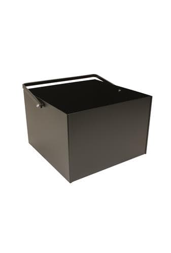 Ladă pentru lemne negru pătrat 40 x 40 cm