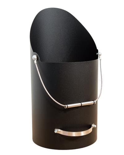 Peleți / cărbune recipient negru/inox