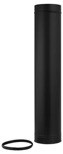 Element 1000 mm negru RAL 9005 Ø150, coș dublu perete