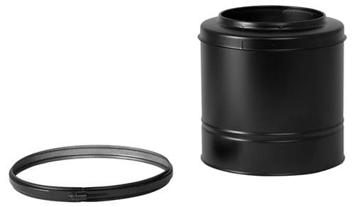 Top element negru RAL 9005 Ø200, coș dublu perete