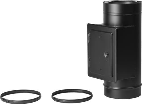 Tub 500 mm + inspecție trapă negru RAL 9005 Ø200, coș dublu perete