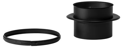 Adaptor negru RAL 9005 Ø300, coș dublu perete