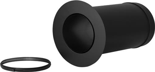 Tub de nișă D.W. + rozetă 500 mm negru RAL 9005 Ø125, coș dublu perete