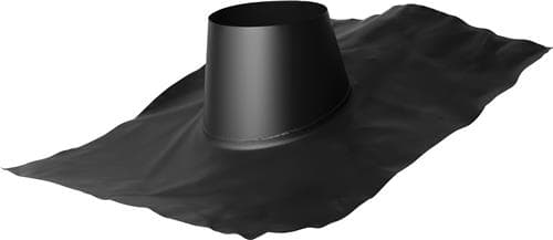 Șorț de plumb 5° - 25° negru RAL 9005 Ø175, coș dublu perete