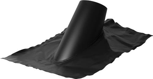 Șorț de plumb 45° - 60° negru RAL 9005 Ø300, coș dublu perete