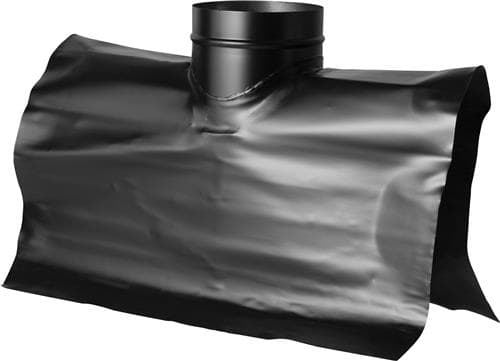 Șorț de plumb coamă negru RAL 9005 Ø350, coș dublu perete