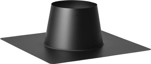 Șorț de acoperiș drept 0° - 10° negru RAL 9005 Ø125, coș dublu perete
