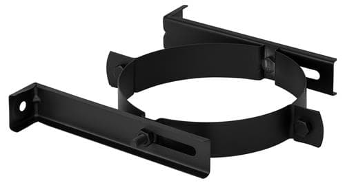 Brățară de perete inox negru RAL 9005 Ø125, coș dublu perete