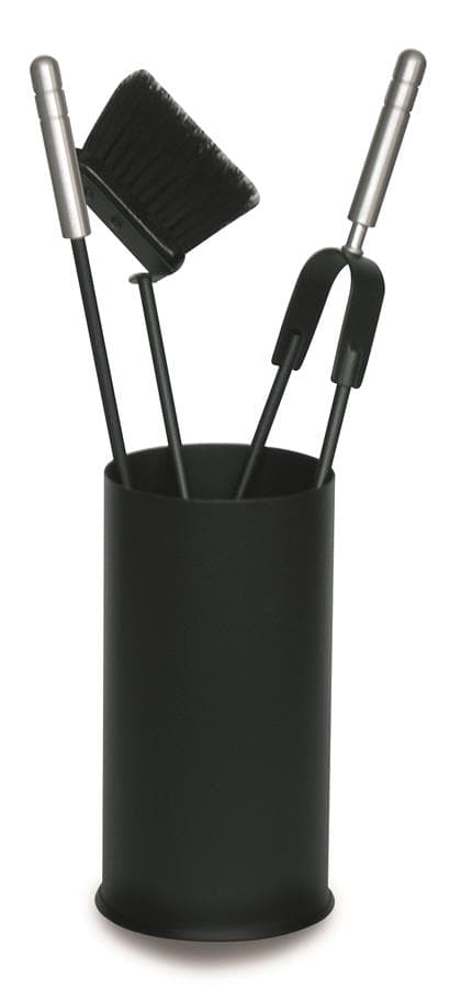Set unelte pentru șemineu 4 piese negru/aluminiu