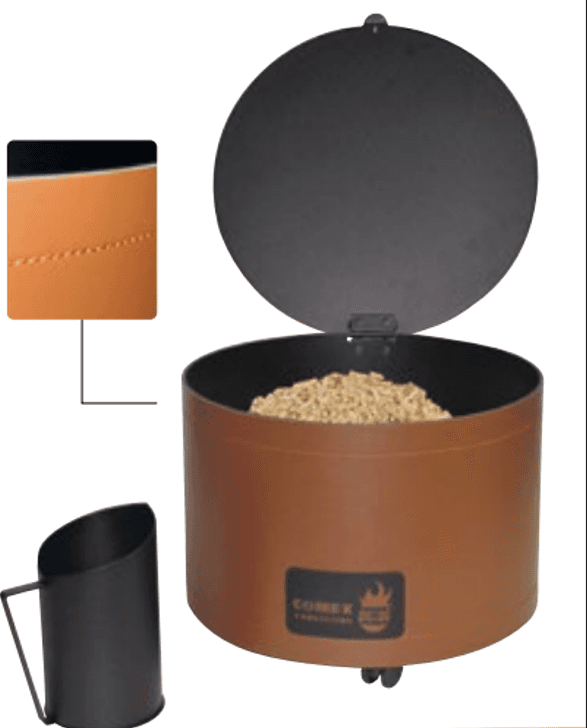 Recipient pentru peleți 15 kg maro piele